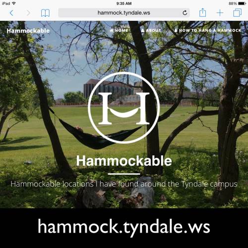 Hammock on the beautiful Tyndale Campus