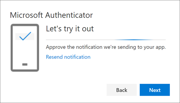 Let's try it out page on Microsoft Authenticator