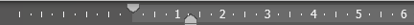 the ruler at the top of downloaded Word. The top arrow is flush with the margin while the bottom arrow is intended half an inch (1.27 cm).
