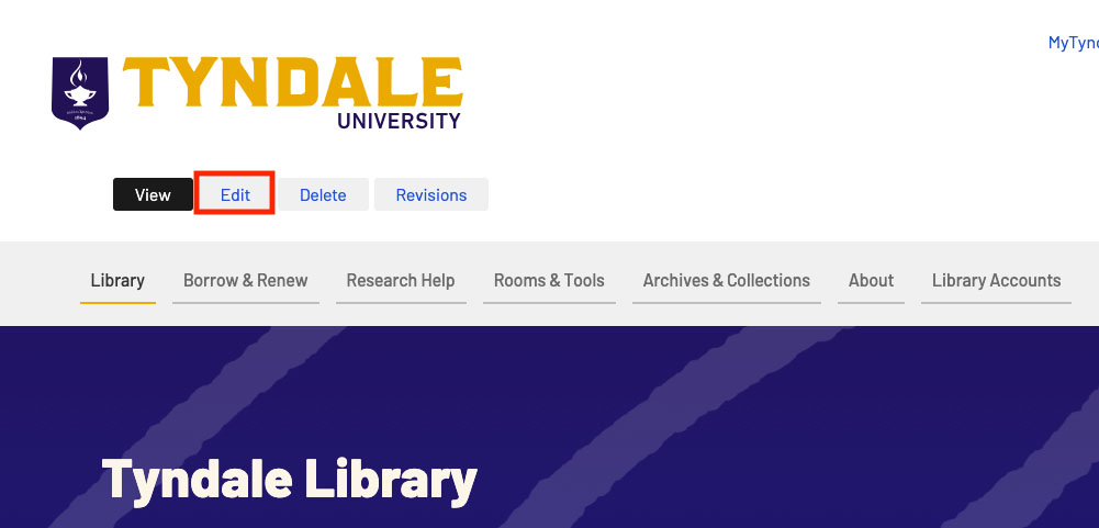 Highlighting the edit button on the library page once logged in
