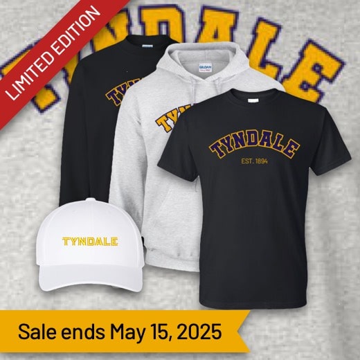 Limited edition Tyndale clothing - sale ends May 15th