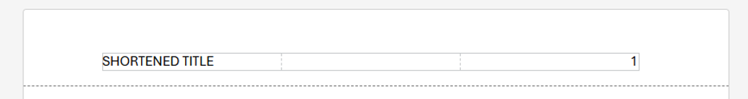 The header on online Word. A sample Running Head of "SHORTENED TITLE" is typed in the left side of the header.
