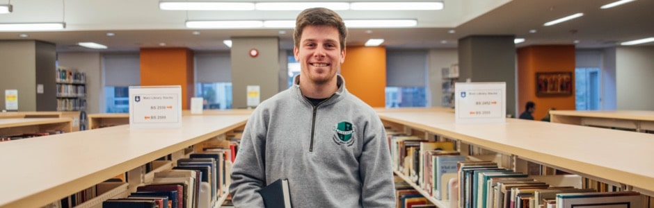 Tyndale student Cliff Glas, in the Tyndale Library