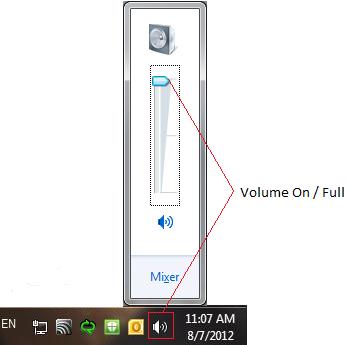 Windows computer volume control settings