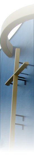Tyndale Cross mounted on wall