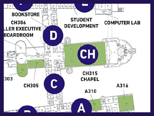 A map of Tyndale's Campus