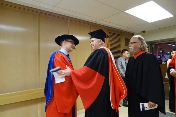 Faculty congratulates Dr. Pedlar