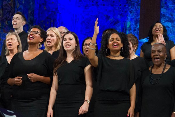 The Tyndale Community Choir singing
