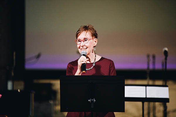 Dr. Marjory Kerr addressing the crowd
