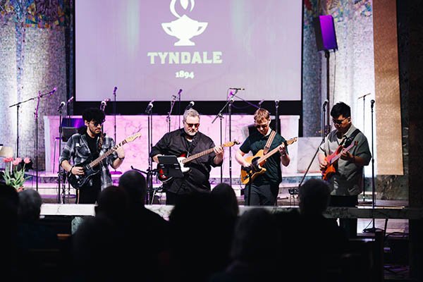 The Tyndale Choir Band on stage