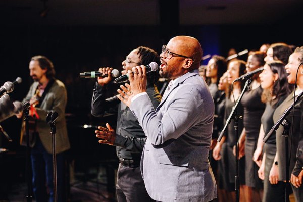 Tyndale Singers on stage