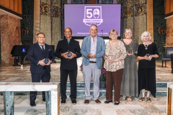 Distinguished alumni in Tyndale chapel