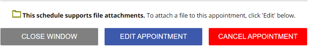 a screenshot of the bottom of the window that opens when you click on an appointment you have already booked. It shows off the "Edit Appointment" and "Cancel Appointment" buttons.